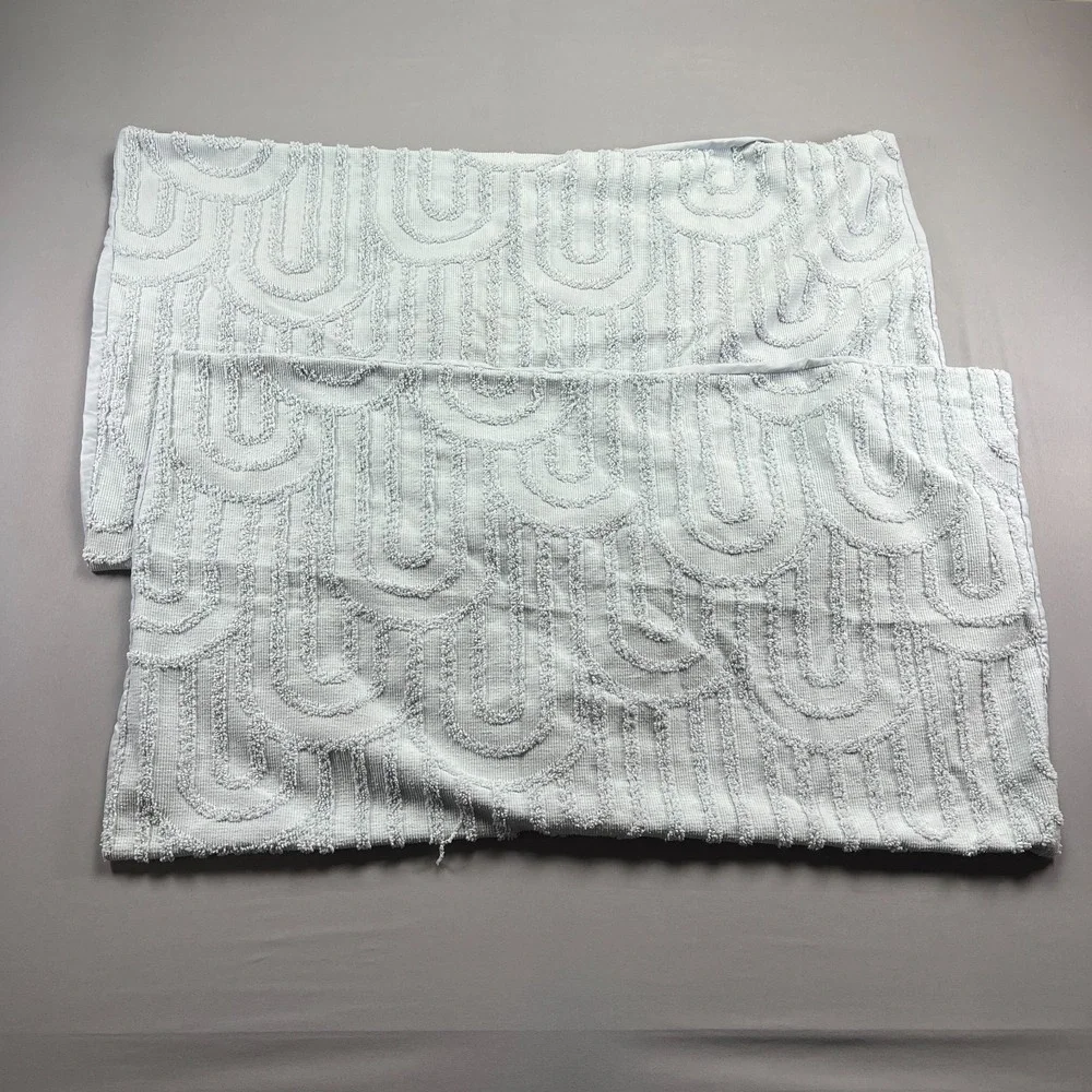 Set Of 2 Ugg King PillowShams Light Blue Textured Decorative Bedding (19